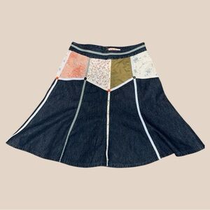 Anthro Bica Cheia Gored Denim Skirt Size 4